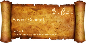 Vavro Csanád névjegykártya