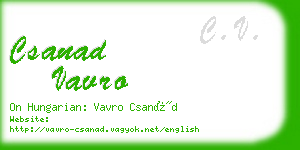 csanad vavro business card